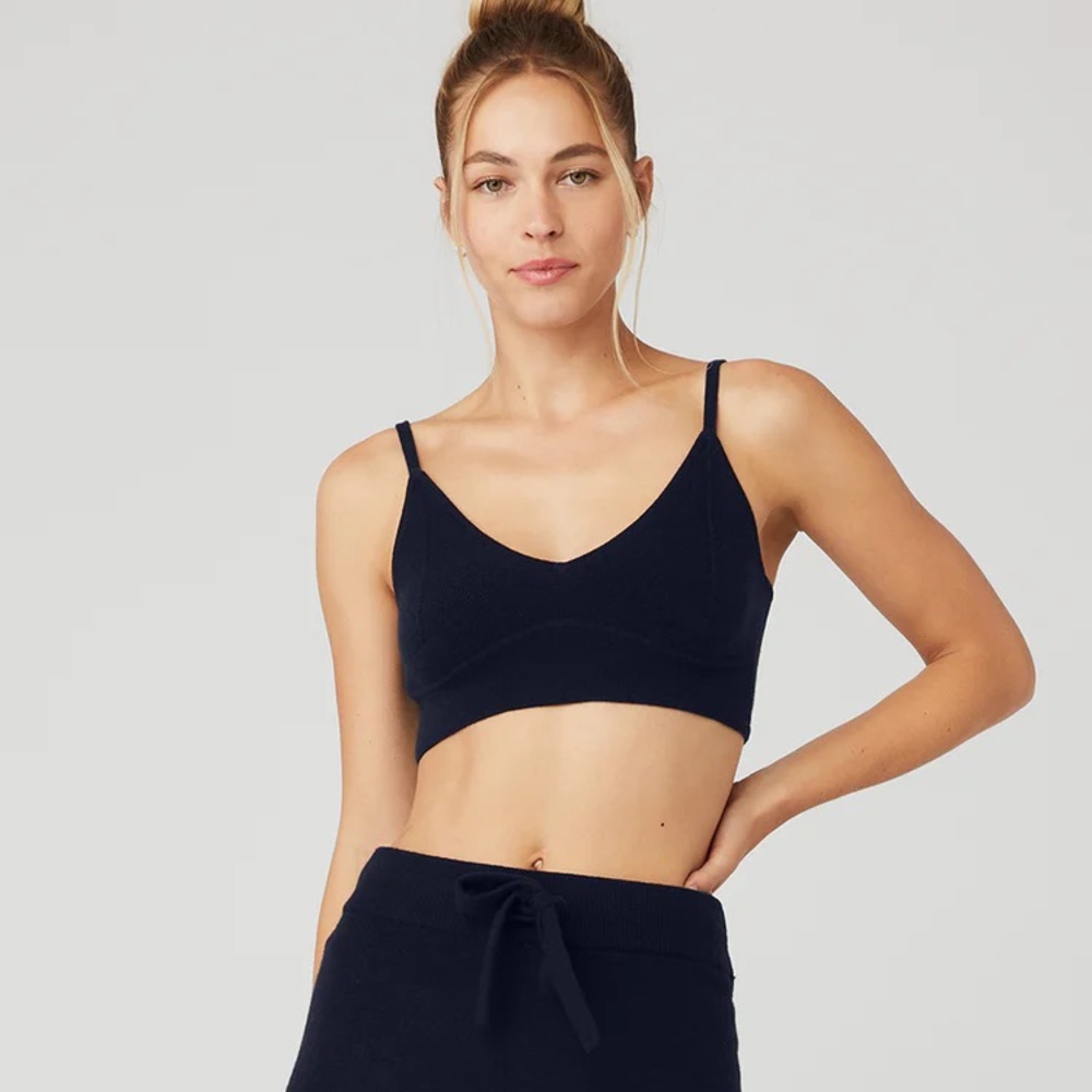 Alo yoga Cashmere Jet Set Bra navy size small
